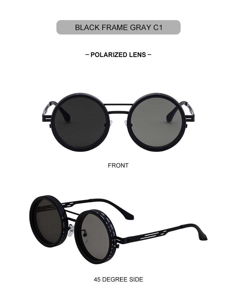Round Adjustable ND Polarized Fishing UV400 Sunglasses
