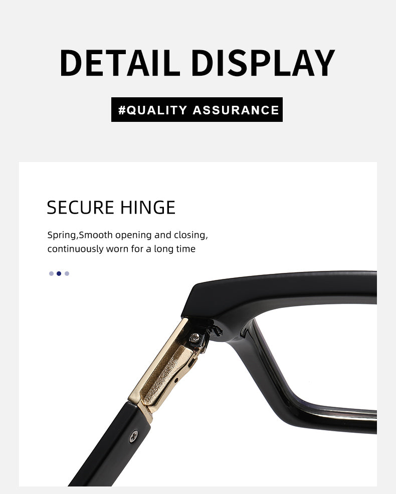 Square Photochromic Spring Hinge Anti Blue Light UV400 Protection Sunglasses