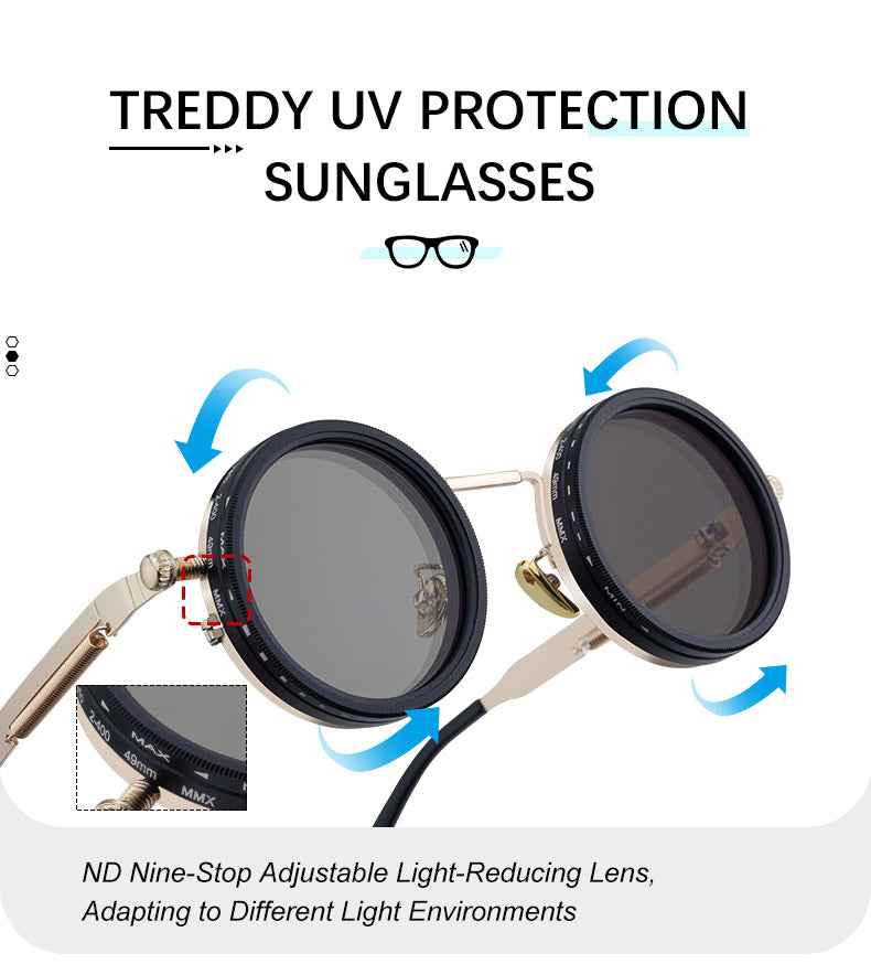Round ND Rotary Adjustable Polarized Sunglasses