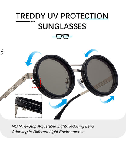 Round Adjustable ND Polarized Fishing UV400 Sunglasses