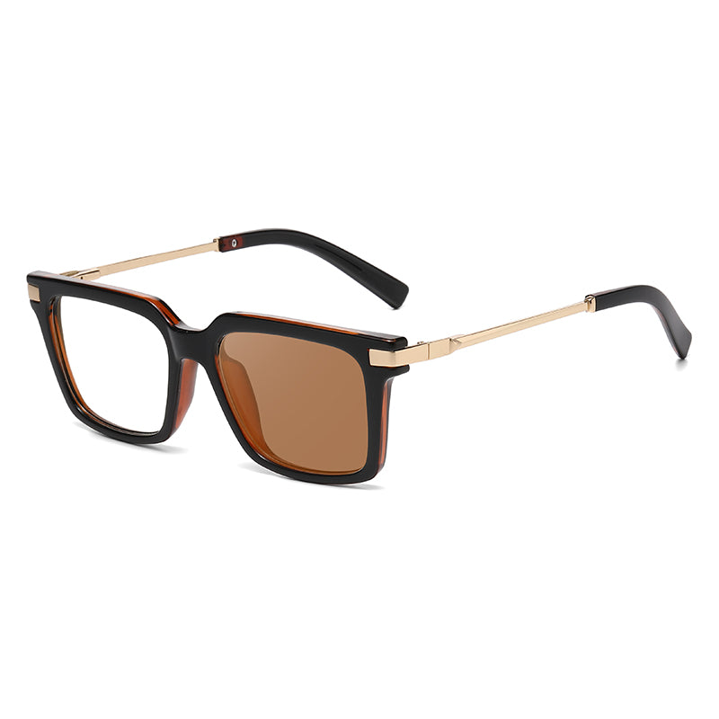 Square Spring Hinge Photochromic Blue Light Blocking UV400 Sunglasses