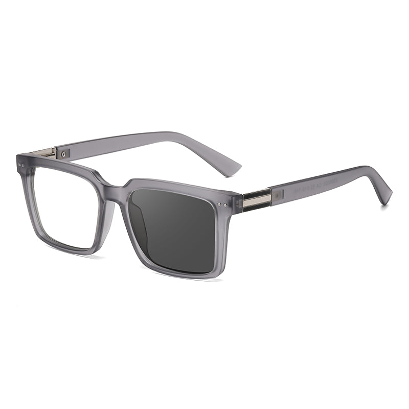 Square Photochromic Spring Hinge Anti Blue Light UV400 Protection Sunglasses