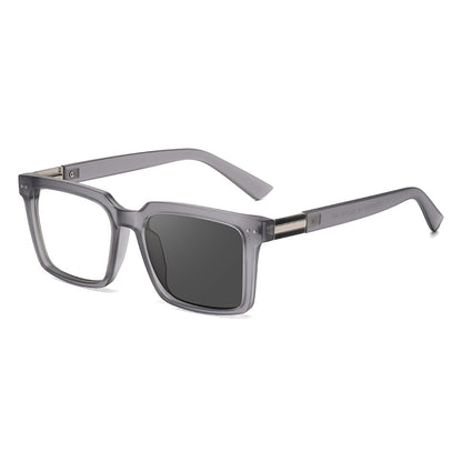 Square Photochromic Spring Hinge Anti Blue Light UV400 Protection Sunglasses