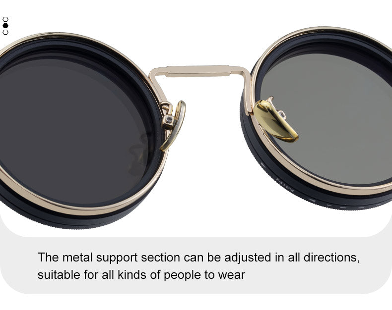Round ND Rotary Adjustable Polarized Sunglasses