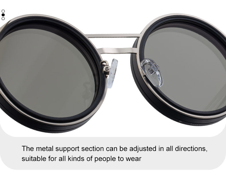 Round Adjustable ND Polarized Fishing UV400 Sunglasses