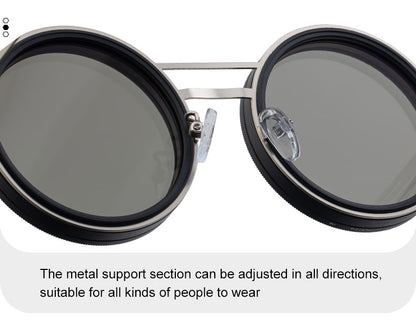 Round Adjustable ND Polarized Fishing UV400 Sunglasses