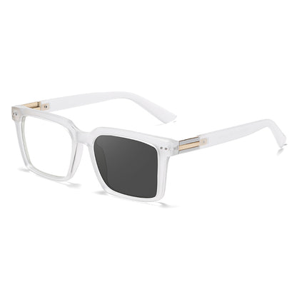 Square Photochromic Spring Hinge Anti Blue Light UV400 Protection Sunglasses