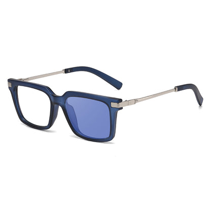 Square Spring Hinge Photochromic Blue Light Blocking UV400 Sunglasses