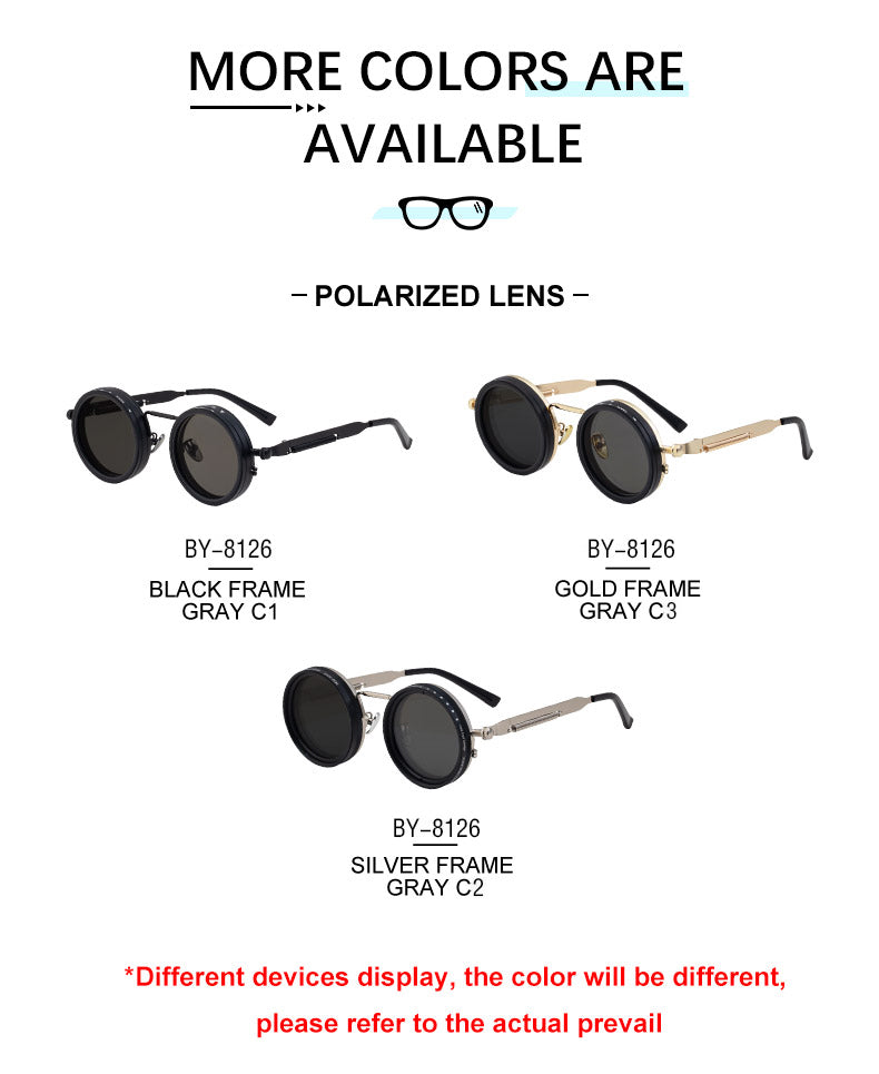 Round ND Rotary Adjustable Polarized Sunglasses