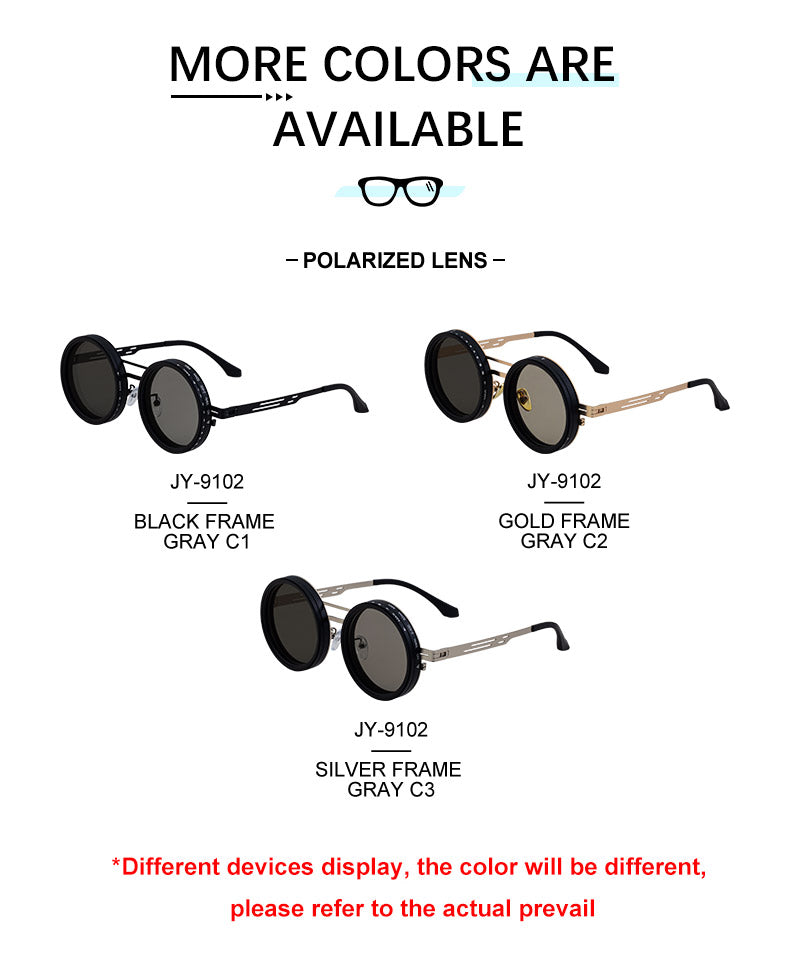 Round Adjustable ND Polarized Fishing UV400 Sunglasses