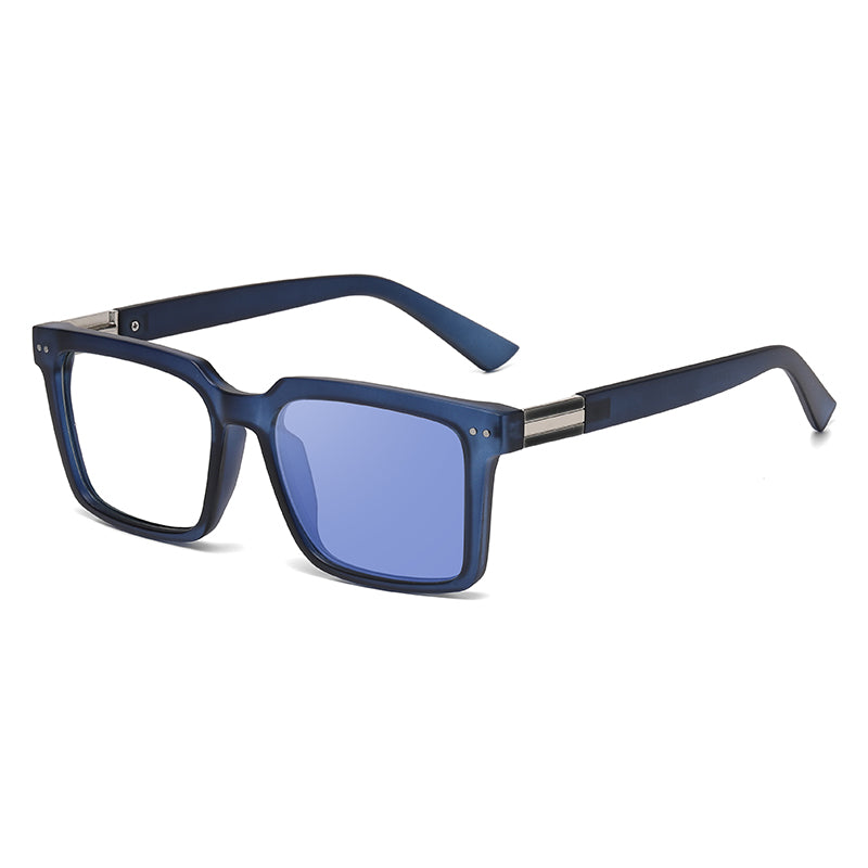 Square Photochromic Spring Hinge Anti Blue Light UV400 Protection Sunglasses