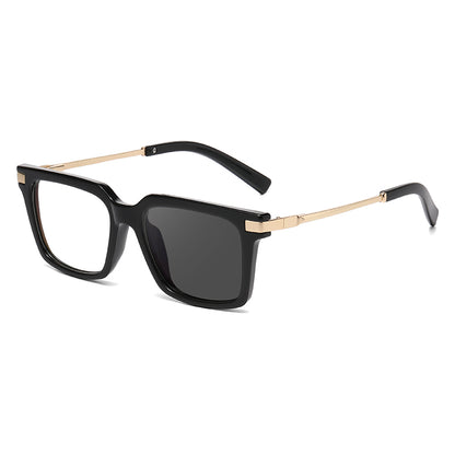 Square Spring Hinge Photochromic Blue Light Blocking UV400 Sunglasses