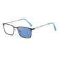 Rectangle Metal Spring Hinge Photochromic Anti Blue Light UV400 Sunglasses