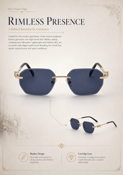 Fashion Rimless UV400 Protection Shades Sun Glasses Sunglasses