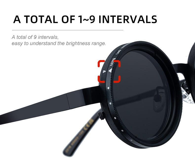Round Adjustable ND Polarized UV400 Shades  Sunglasses