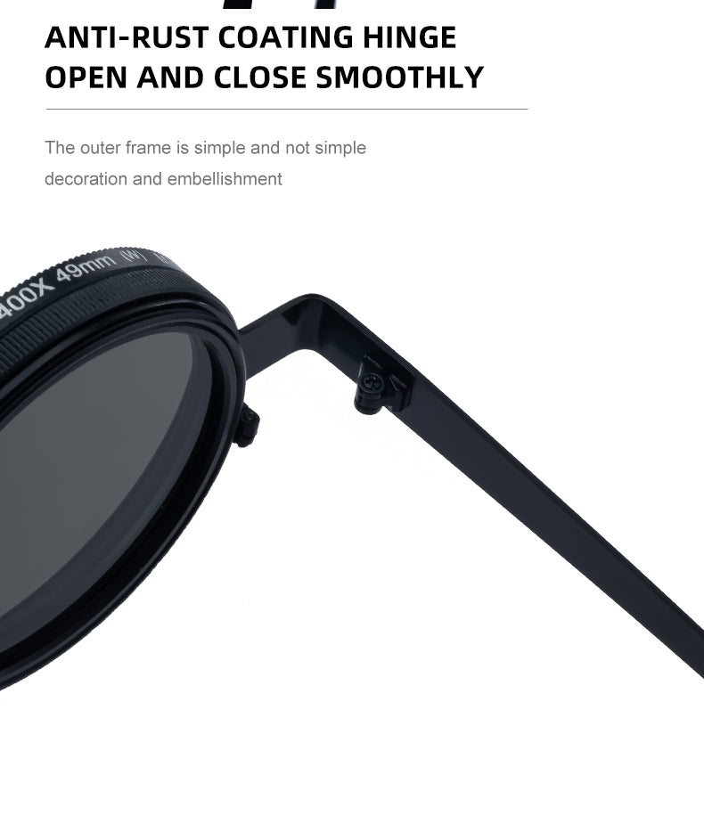 Round Adjustable ND Polarized UV400 Shades  Sunglasses