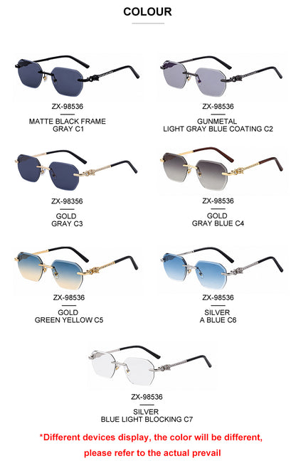 Fashion Rimless UV400 Protection Shades Sun Glasses Sunglasses