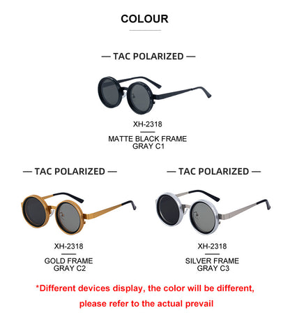 Round Adjustable ND Polarized UV400 Shades  Sunglasses