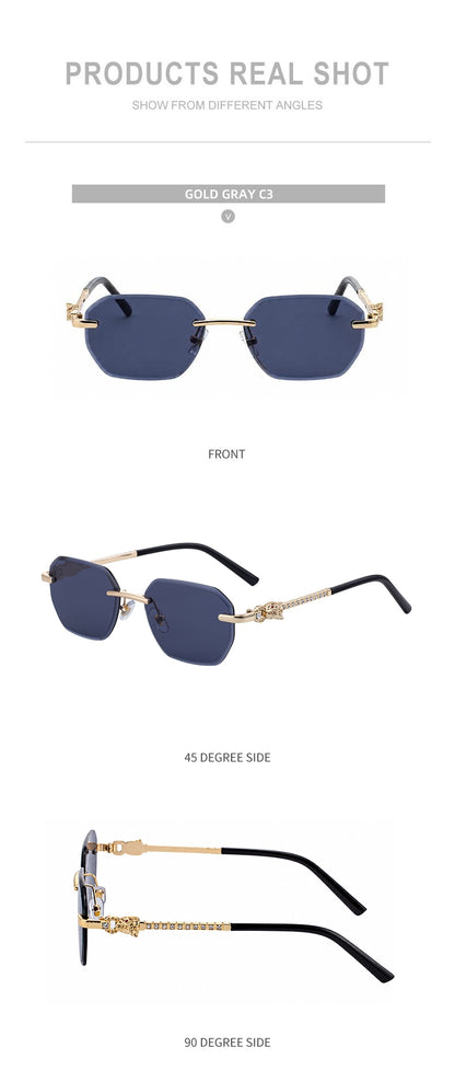 Fashion Rimless UV400 Protection Shades Sun Glasses Sunglasses