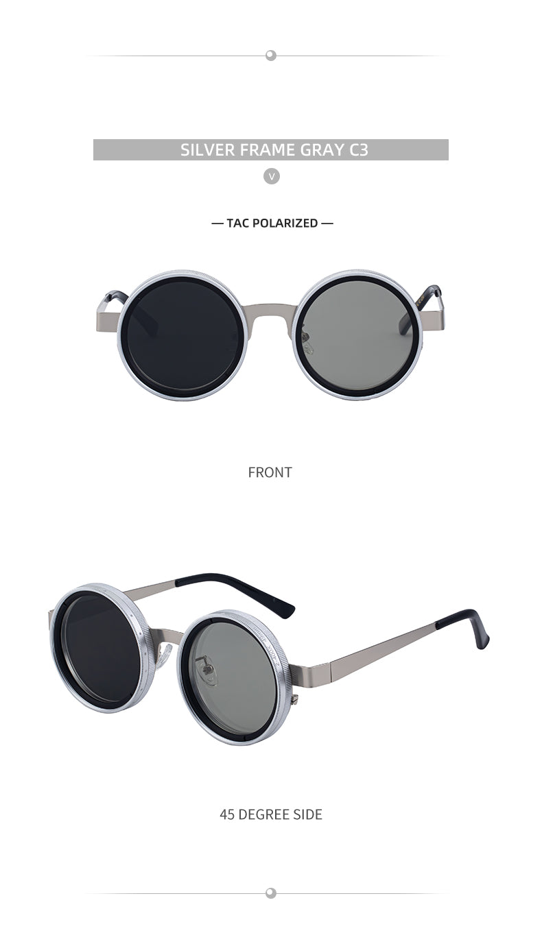Round Adjustable ND Polarized UV400 Shades  Sunglasses