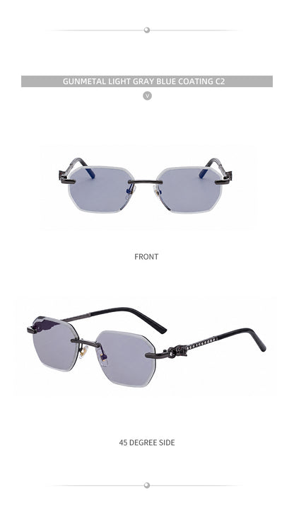 Fashion Rimless UV400 Protection Shades Sun Glasses Sunglasses