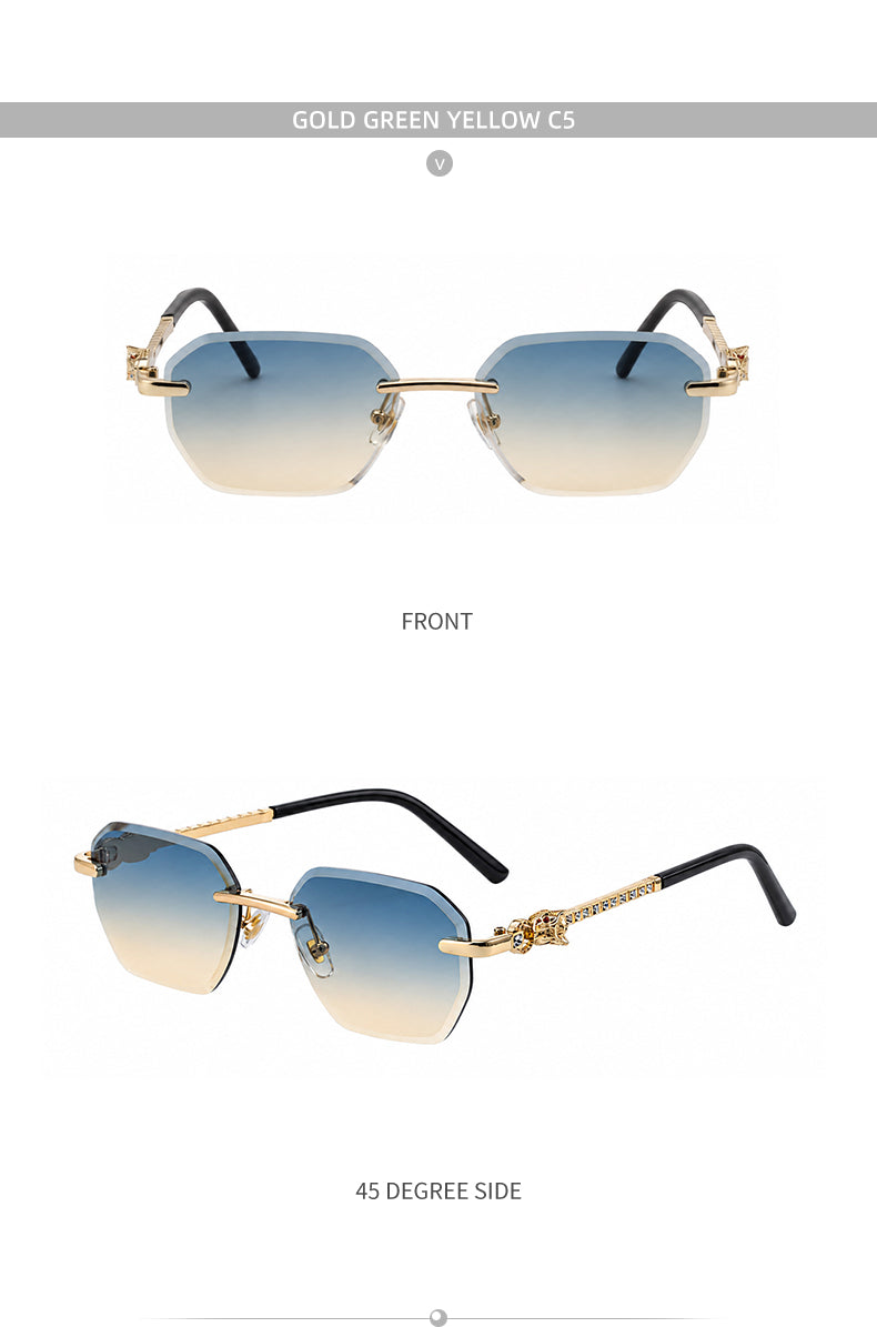 Fashion Rimless UV400 Protection Shades Sun Glasses Sunglasses