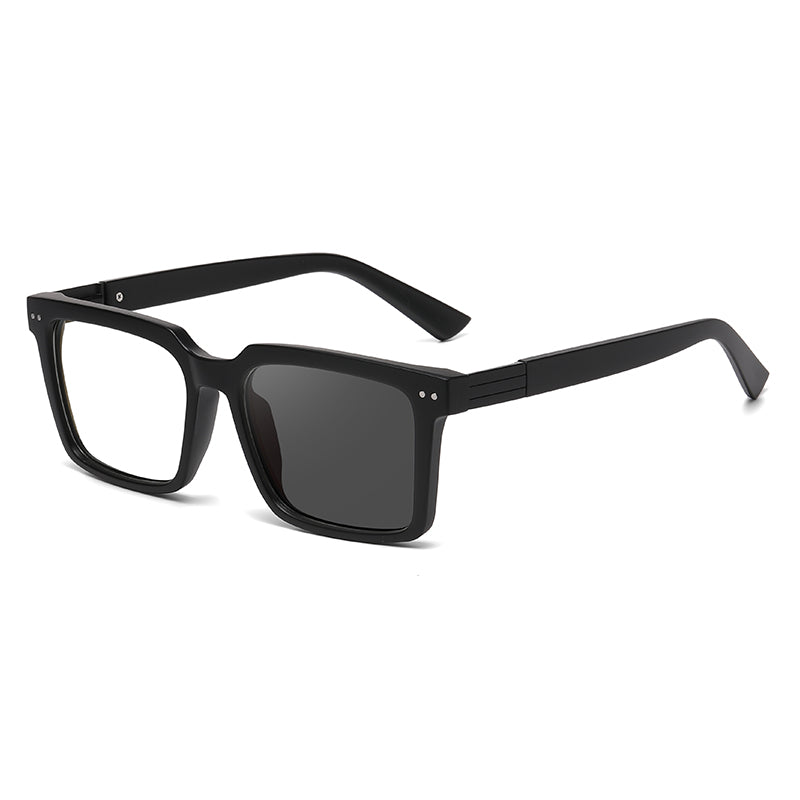 Square Photochromic Spring Hinge Anti Blue Light UV400 Protection Sunglasses