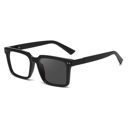 Square Photochromic Spring Hinge Anti Blue Light UV400 Protection Sunglasses