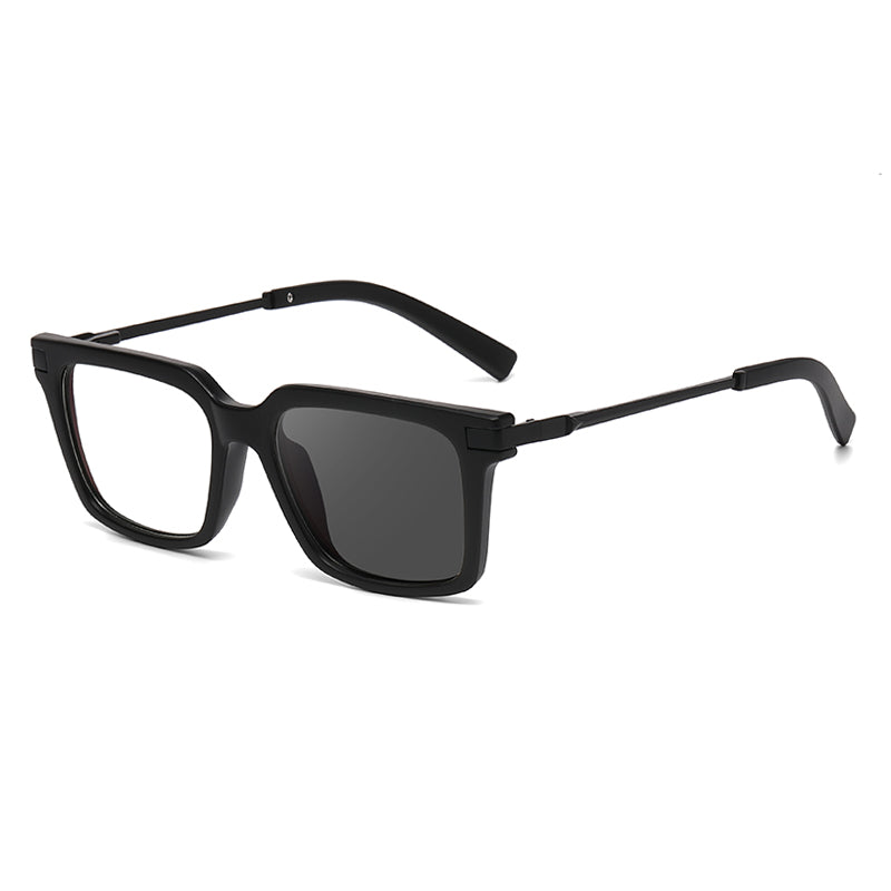 Square Spring Hinge Photochromic Blue Light Blocking UV400 Sunglasses