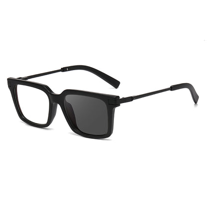 Square Spring Hinge Photochromic Blue Light Blocking UV400 Sunglasses